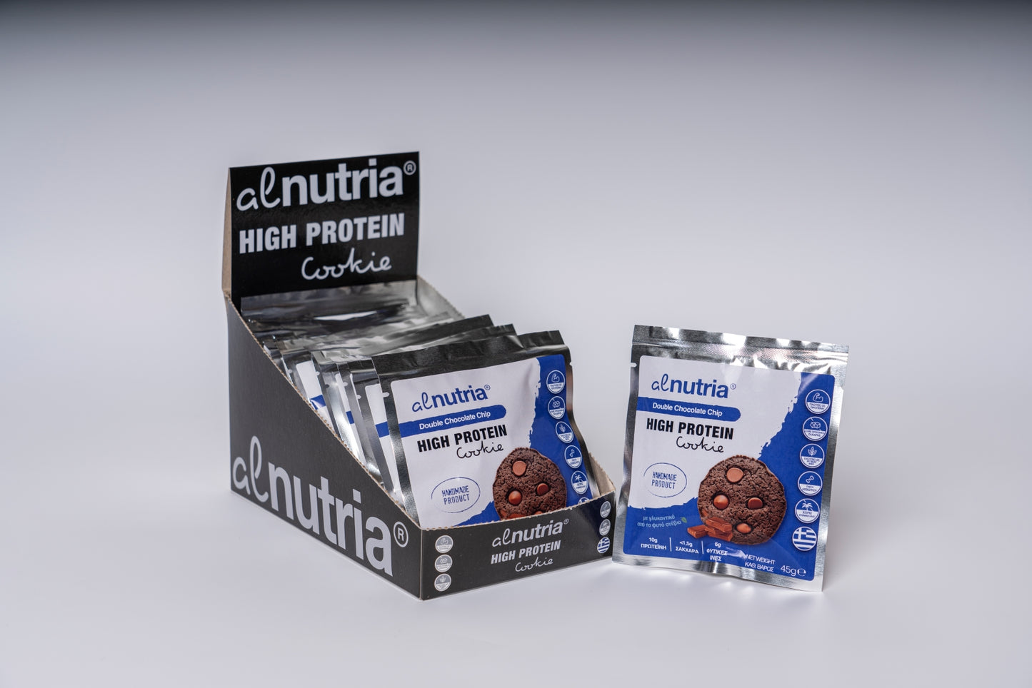 Gluten Free Double Chocolate Chip High Protein Cookies (12x45g)