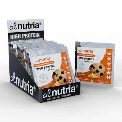 Gluten Free Orange & Dark Chocolate Chip High Protein Cookies (12x45g)